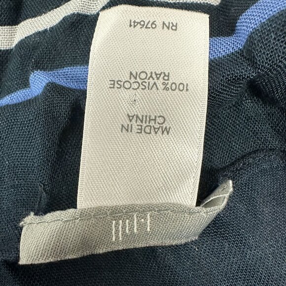 J. Jill Winter-Themed Navy Blue Snowflake Scarf 100% Viscose Womens Accessory - Picture 4 of 5